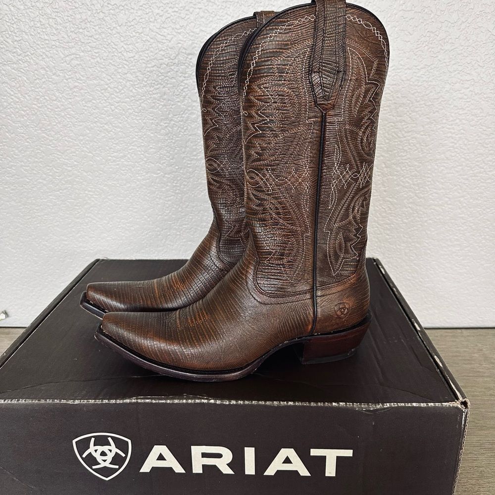 Ariat Alamar Lizard Embossed Cowboy Boots - Picture 2 of 11